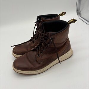 Dr Martens Men's Leather Lace Up Boots Rigal 7 US M, Drk Brwn, SoftWair- Vintage